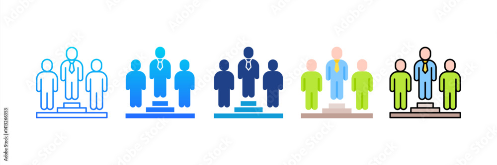 Leadership icon sheet multiple style collection Leadership icon sheet multiple style collection