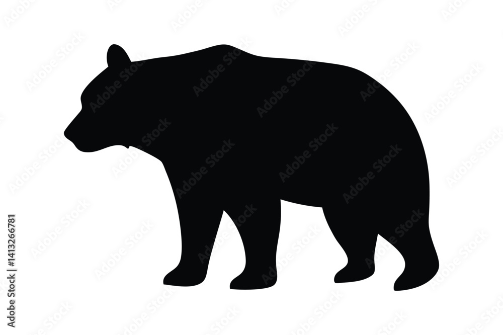Fototapeta premium Set of Grizzly Bear Silhouette vector illustration