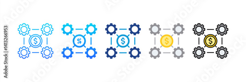 Business Integration icon sheet multiple style collection