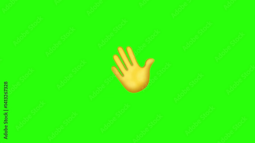 Waving Hand Emoji Animated on a Transparent Background