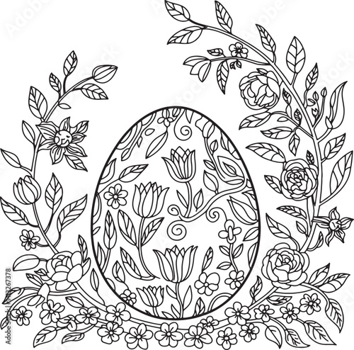 easter egg with floral ornament
