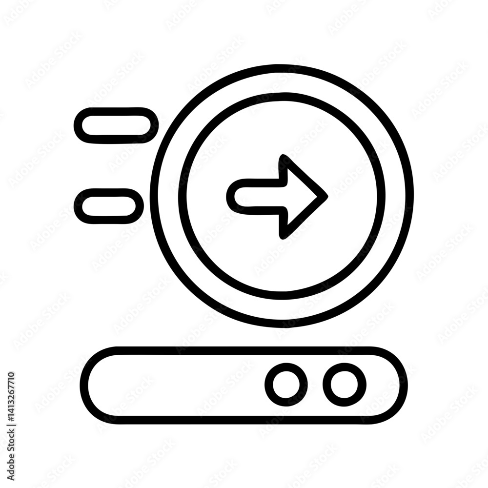 Arrow right icon next button navigation interface forward sign control direction symbol ui ux