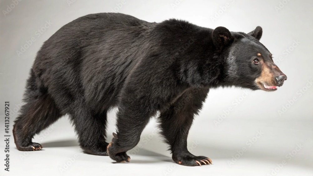 Fototapeta premium Asiatic Black Bear on studio background 