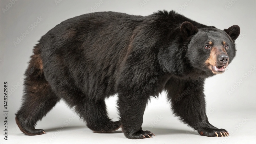 Fototapeta premium Asiatic Black Bear on studio background 