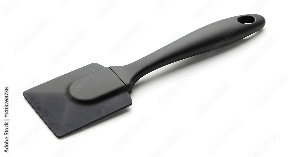 Black Spatula Isolated on White, Cooking Utensil