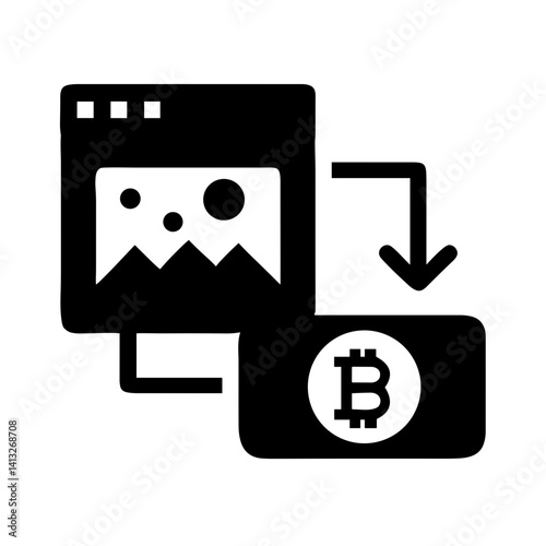Digital asset transfer icon representing Bitcoin exchange  
