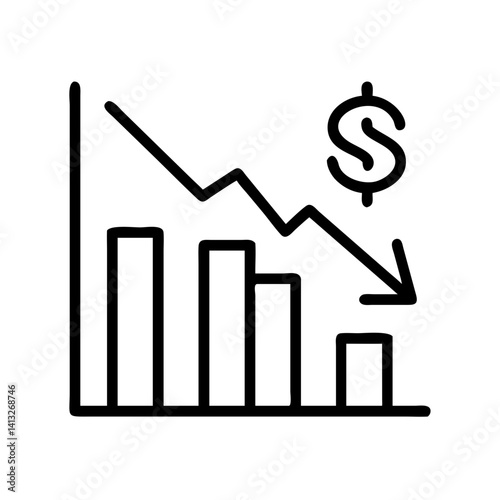 Decline chart graph diagram business finance market investment loss economy stock decrease crisis