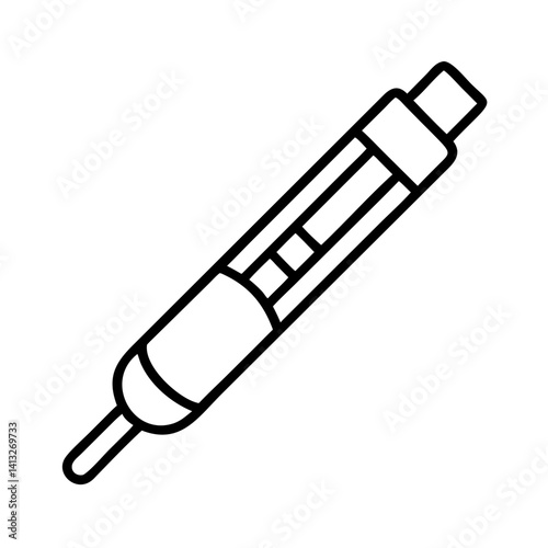 Vector drawing of vape pen vaporizer e cigarette device for smoking and vaping illustration