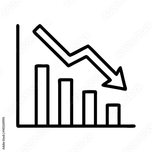 Decline chart graph business down arrow diagram decrease financial loss investment market trend