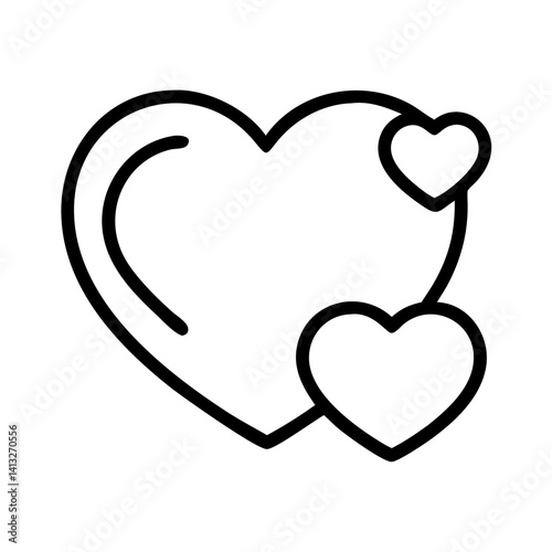 Heart outline vector illustration love heart shape valentine heart romance heart graphic heart icon