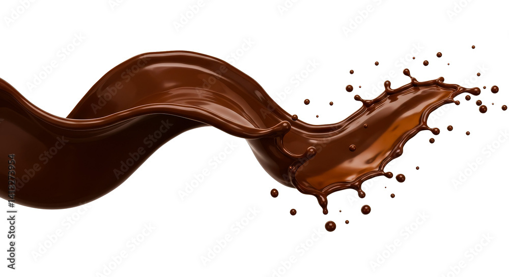 Wave chocolate splash isolated on white background Wave chocolate splash isolated on white background