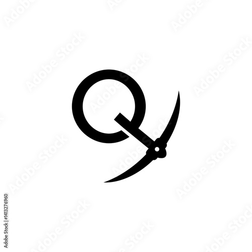 letter q initial miner tools monogram logo