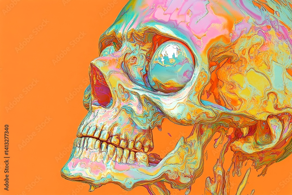 Obraz premium Feeling destroyed. Suffering alone. Severe suffering. Metaphorical sinus pain emotions of a sickness and suffering. Pain of disorder - sinus pain: abstract image of individual status.