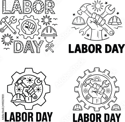 Labour Day bundle design vector illustration