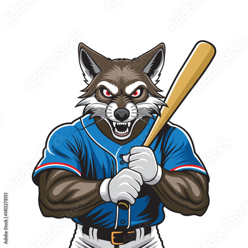baseball mascot vector illustration jackal baseball design
