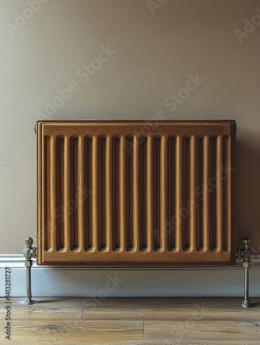 Wallpaper Mural Radiator against a brown wall in a modern room. Torontodigital.ca