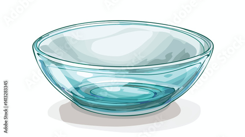 Spa Treatment Bowl: Elegant Glass Dish for Wellness Rituals, Flat Icon Design. Perfect for websites,