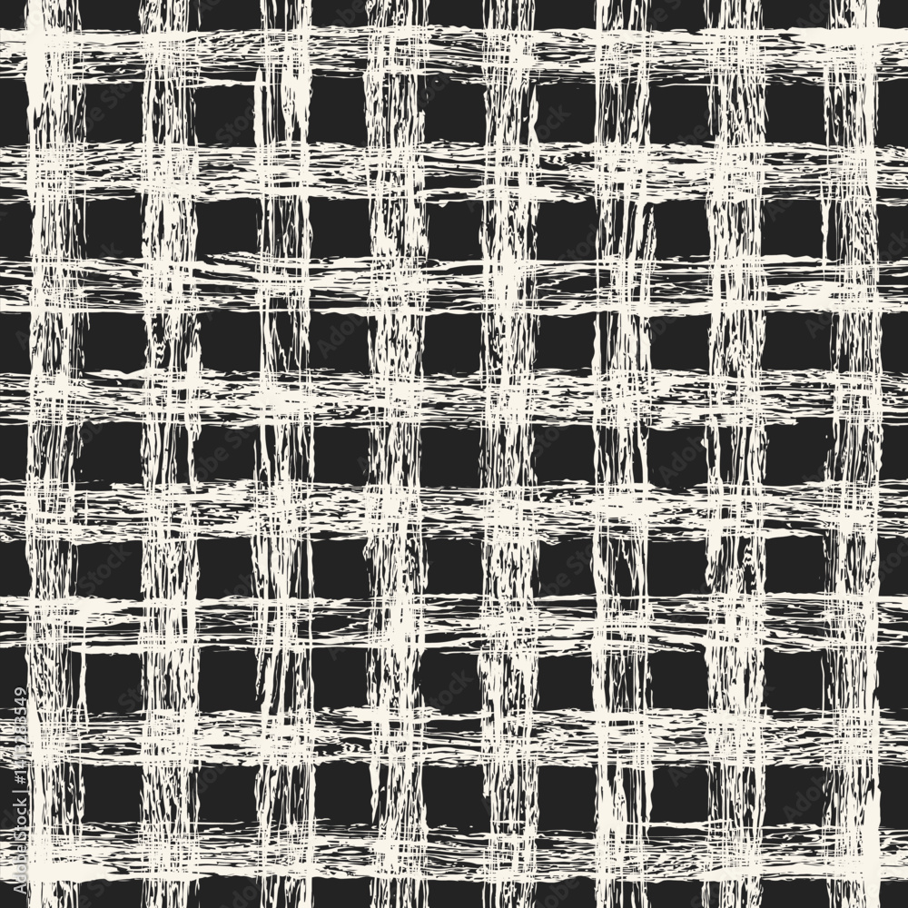 Monochrome Grain Brushed Check Pattern