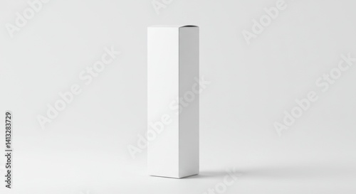 Tall and Slim Plain White Cardboard Pasta Box Mockup