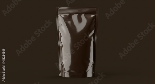 Glossy Dark Brown Stand-Up Pouch Packaging for Plain Granola