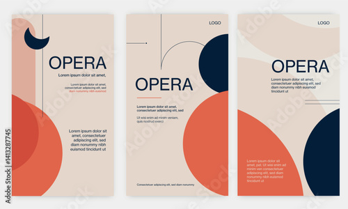 Modern Abstract Opera Posters – Minimalist Geometric Design Templates for Branding and Advertising