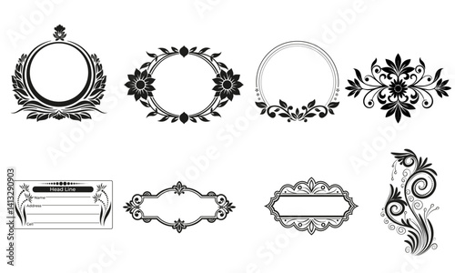 Abstract floral ornament, Vector alpona design