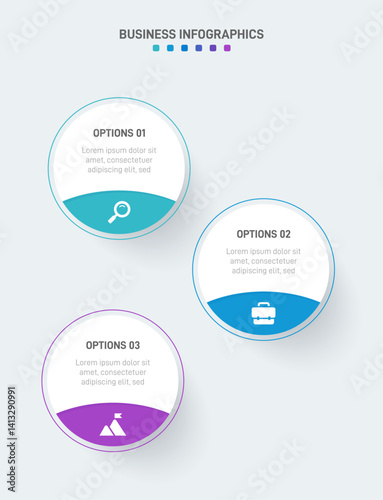 Wallpaper Mural Vertical progress bar featuring 3 arrow-shaped elements, symbolizing the three stages of business strategy and progression. Clean timeline infographic design template. Vector for mobile presentation. Torontodigital.ca