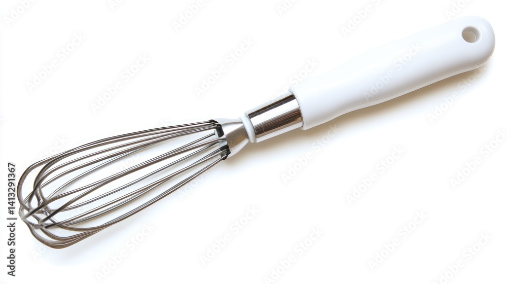 Fototapeta premium Hand mixer with dual beaters and multiple speed settings on white background