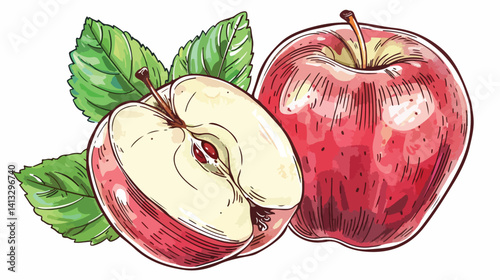 Spicy Mulled Wine Ingredient: Flat Icon Half Apple Design for Festive Drinks and Recipes bar pub food