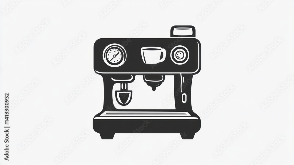 Retro Espresso Machine Illustration Retro Espresso Machine Illustration
