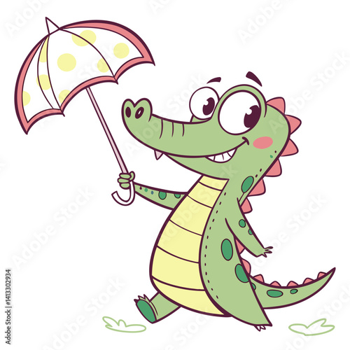 Funny cartoon snake and turtle character illustration