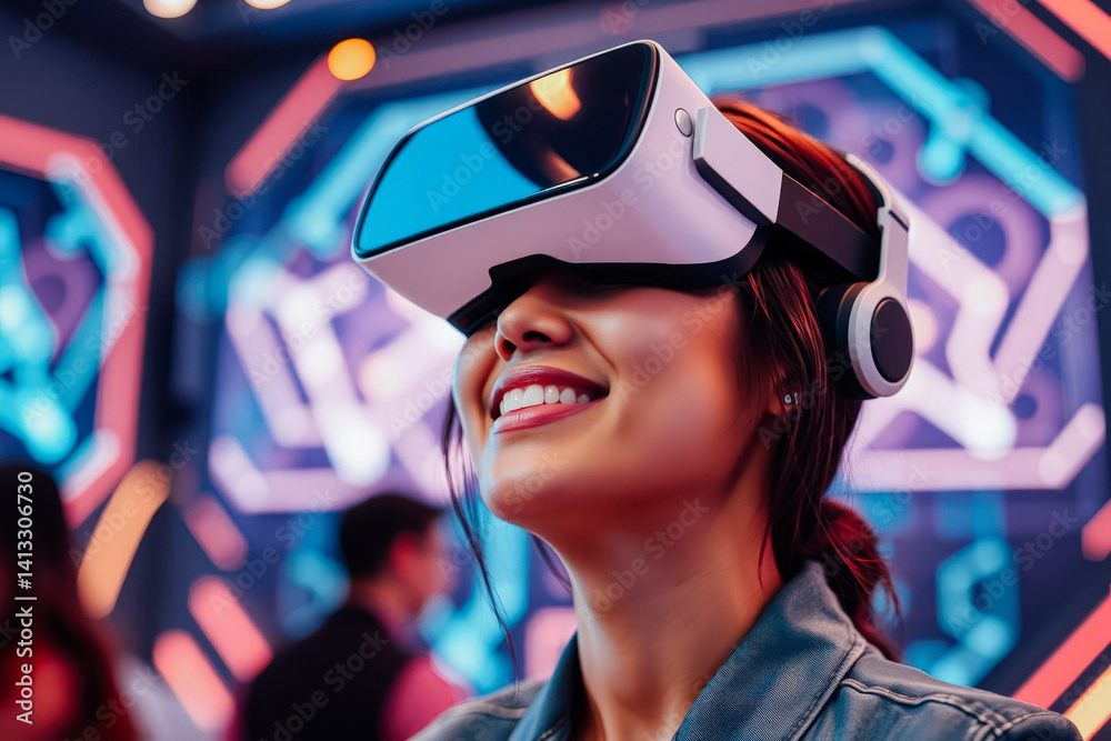 Woman Experiencing Virtual Reality