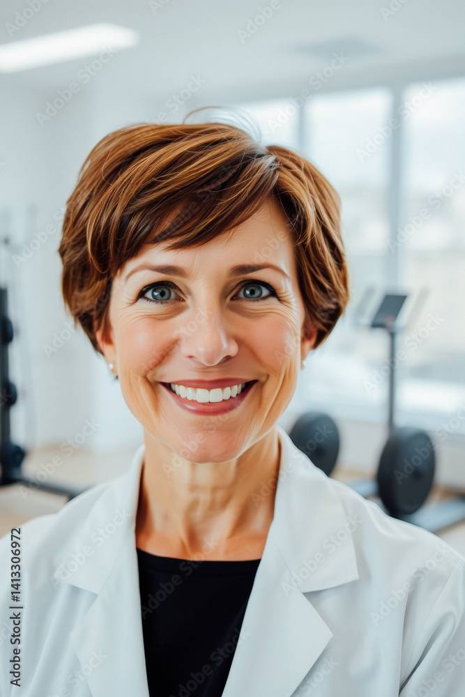 Friendly Female Doctor Smiling in Clinic