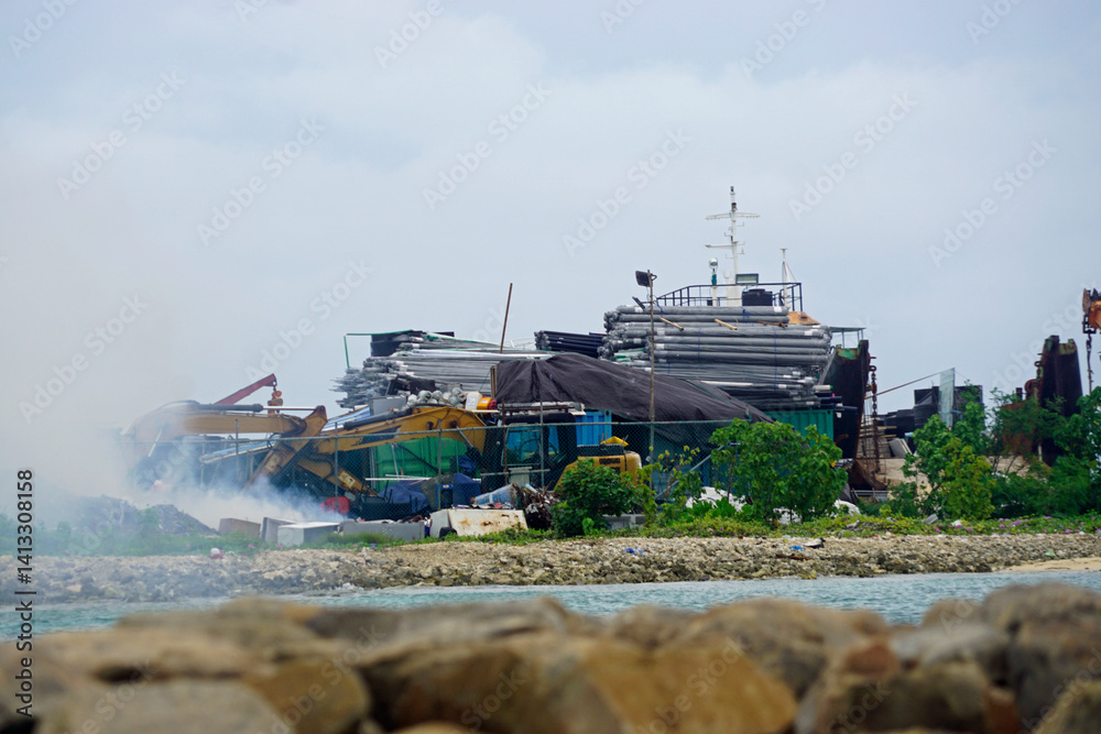 rotten shipyard on gulhi island maledives