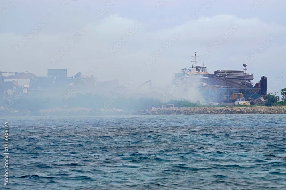 rotten shipyard on gulhi island maledives