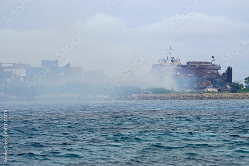 rotten shipyard on gulhi island maledives