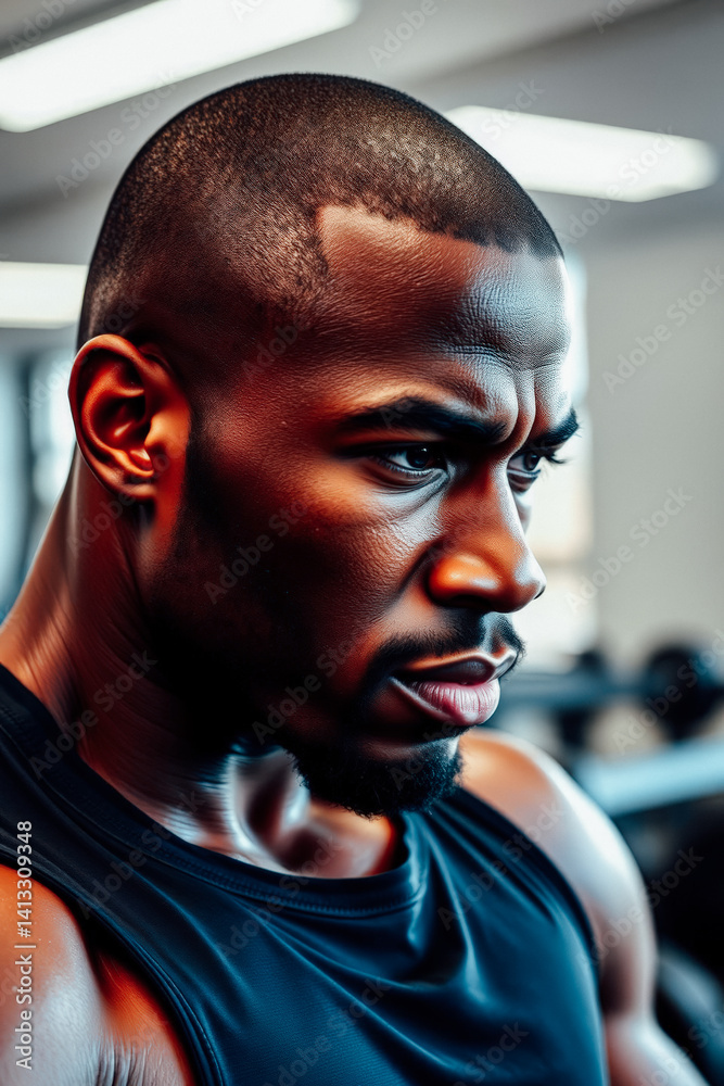 Focused Fitness Enthusiast in Gym