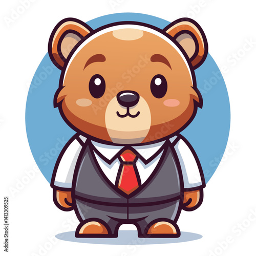 Cute bear in business suit