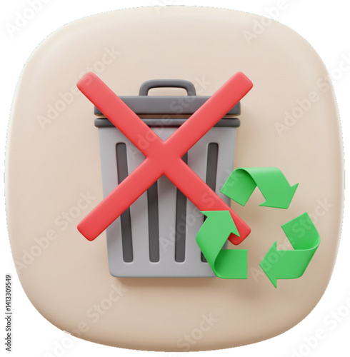 Minimalist icon for waste reduction