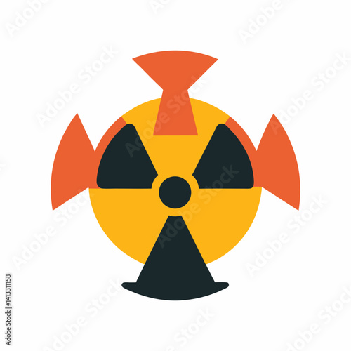 Radiation symbol icon nuclear sign radioactive warning vector illustration graphic