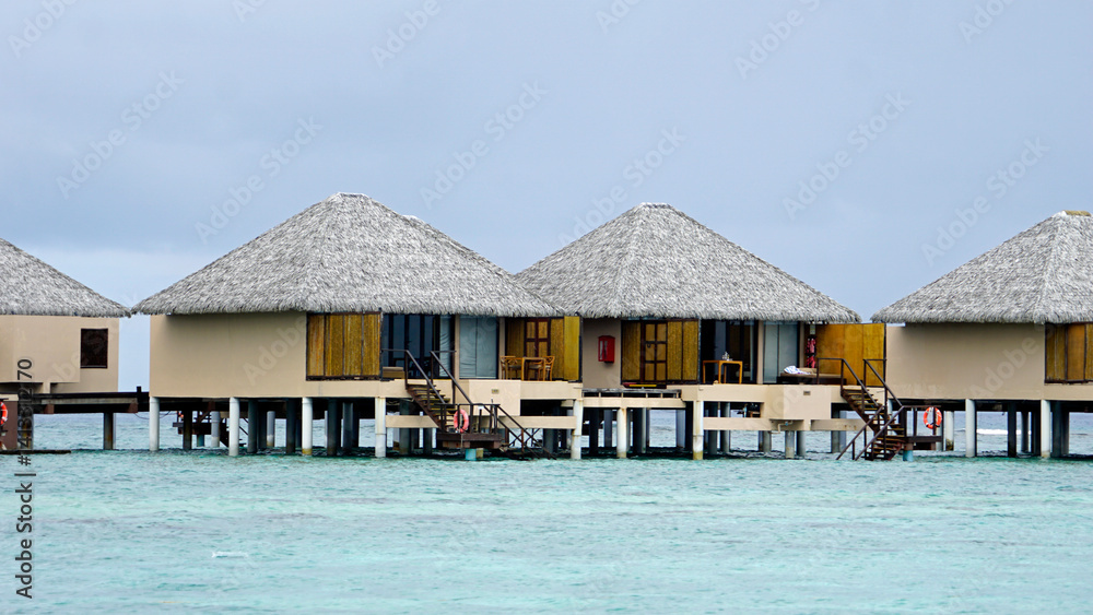 water villas on a exotic maldives island