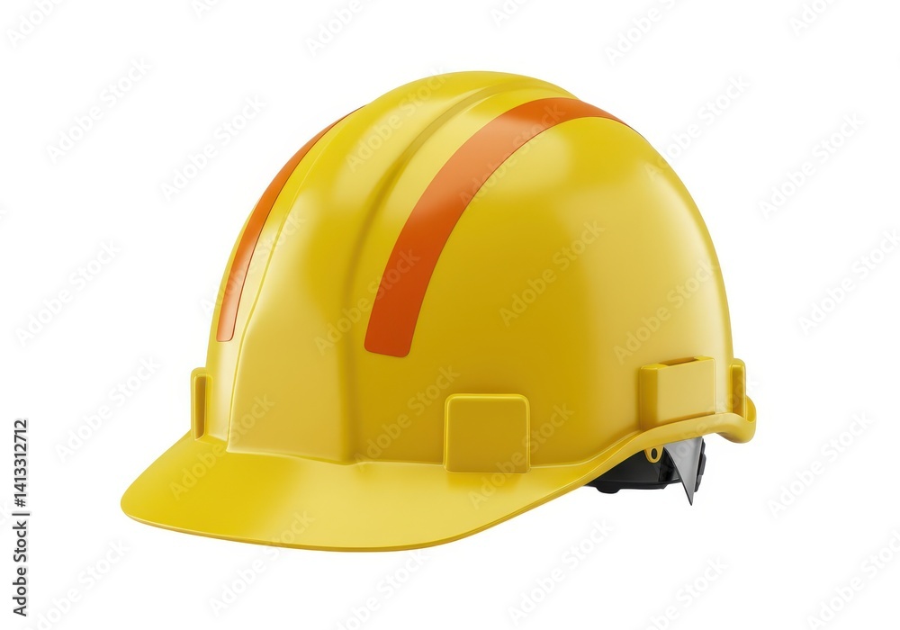 Fototapeta premium Isolated yellow hard hat construction safety helmet image isolated on white background