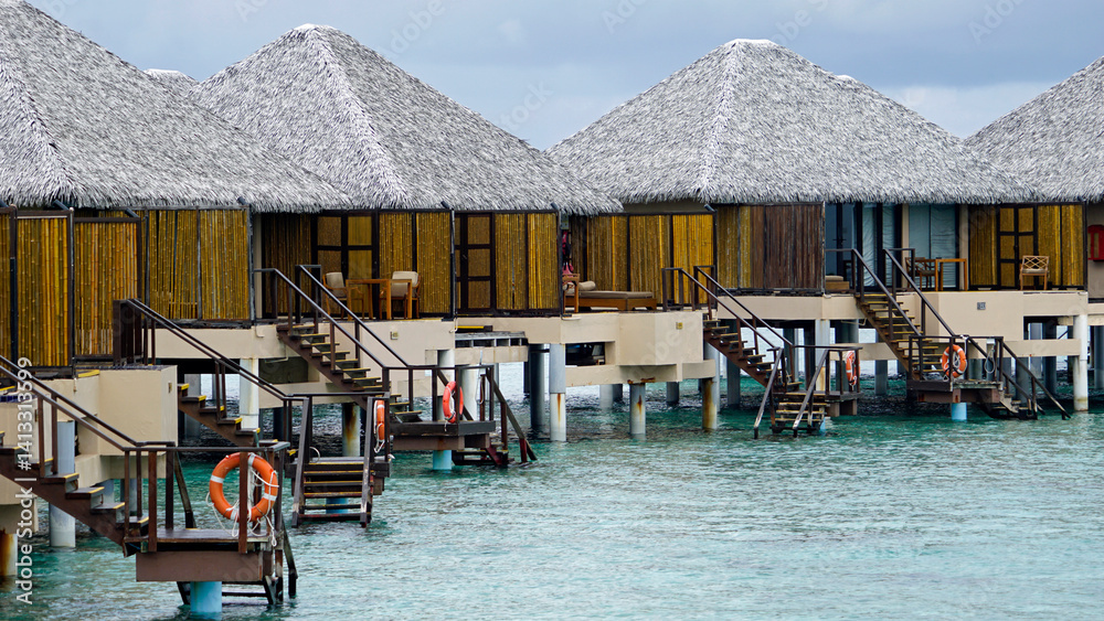 water villas on a exotic maldives island