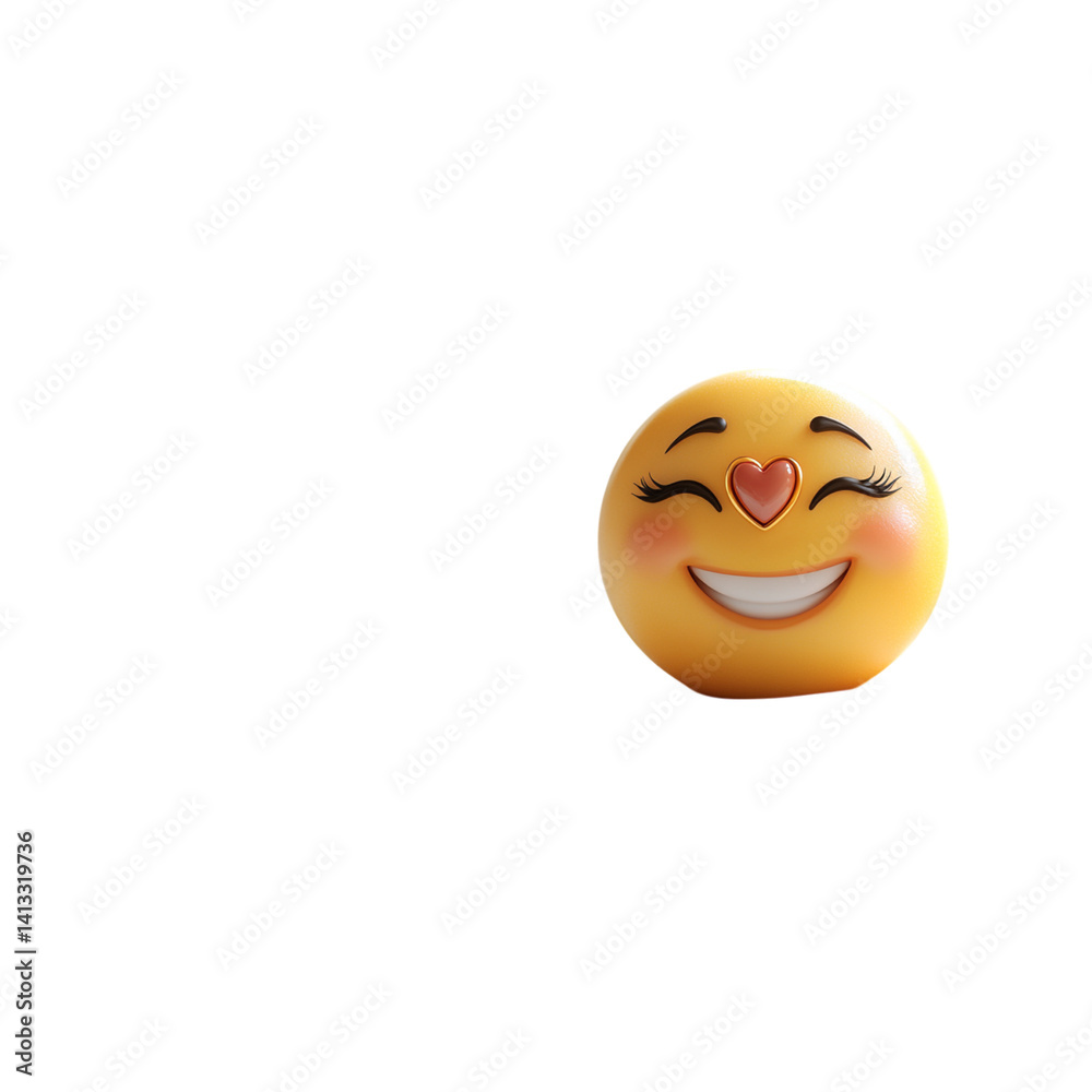 Fototapeta premium A yelow smile emoji with white background