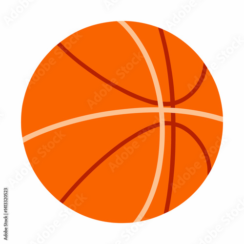 Isolated orange basketball vector graphic for sports teams and design elements