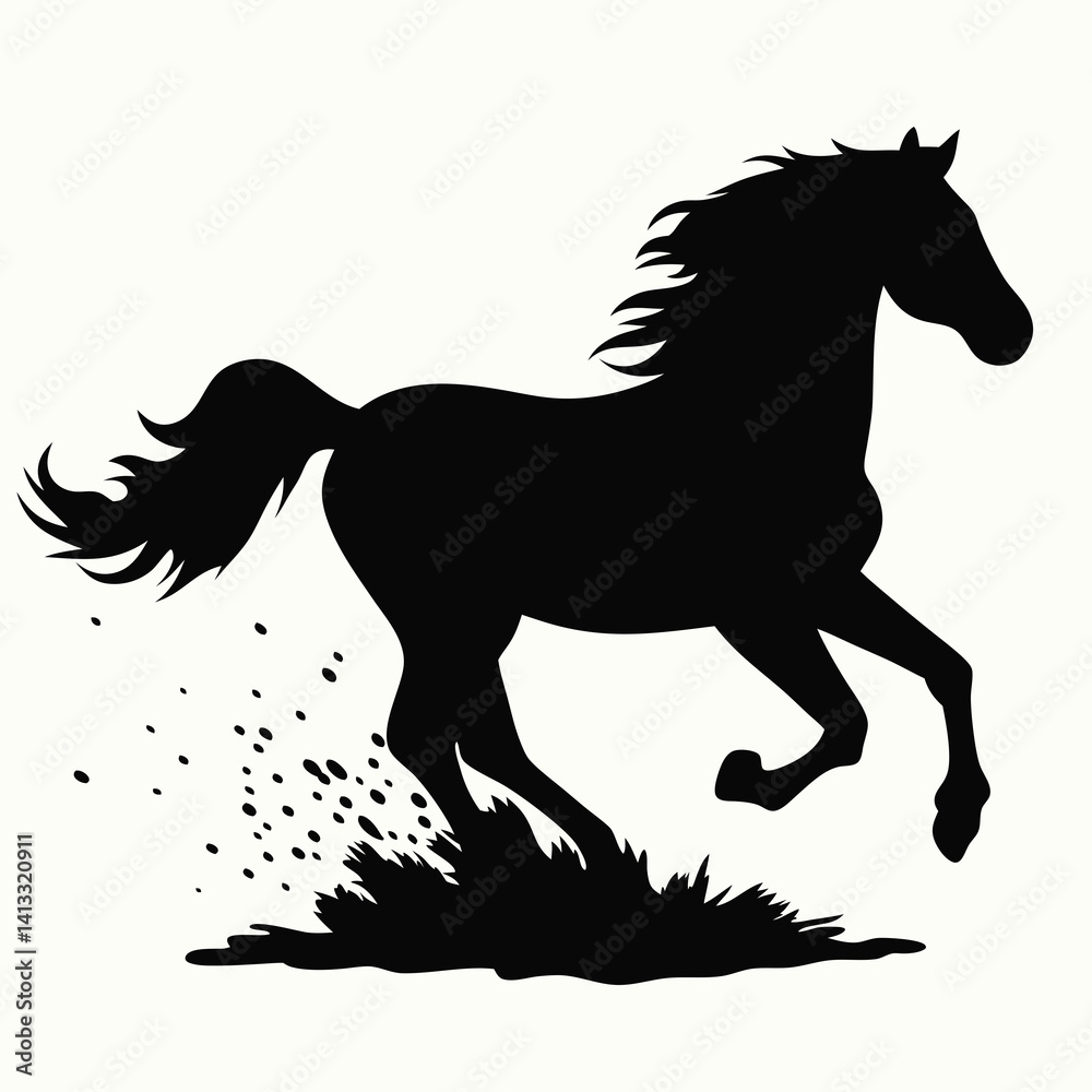 Obraz premium Galloping Horse Silhouette