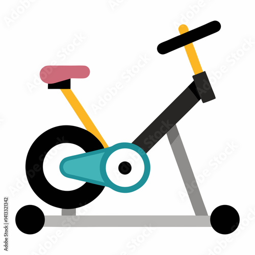 Minimalist exercise bike illustration for fitness and healthy lifestyle concepts