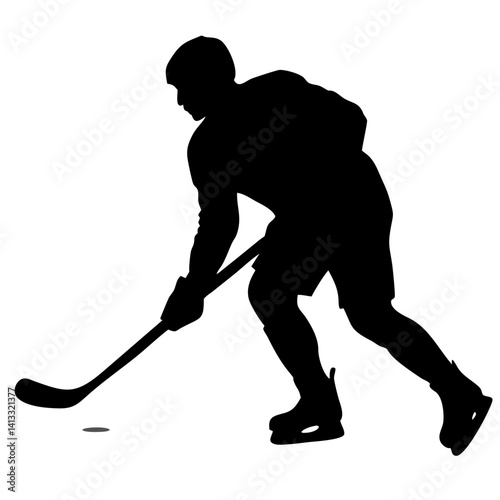 hockey player isolated on white background
