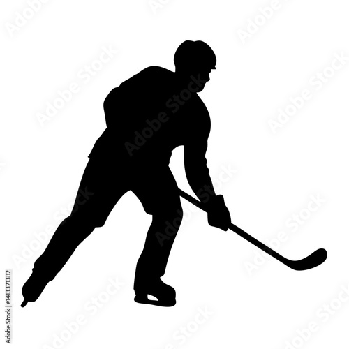 hockey player isolated on white background