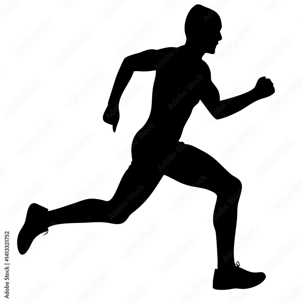 Obraz premium Runner isolated on white background